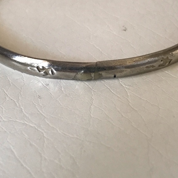 Silver Bangle Stackable Bracelet Vintage - Picture 8 of 9